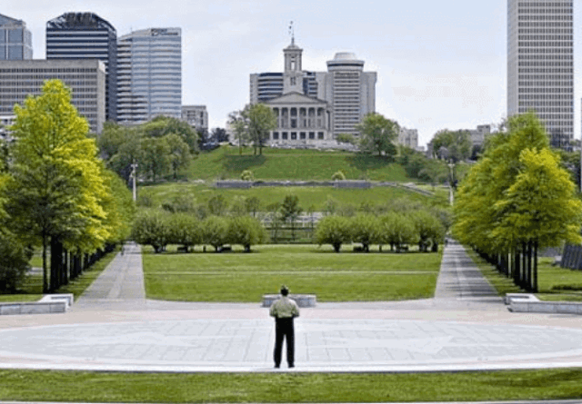 The Bicentennial Capitol Mall State Park, showcasing iconic landmarks and green spaces.